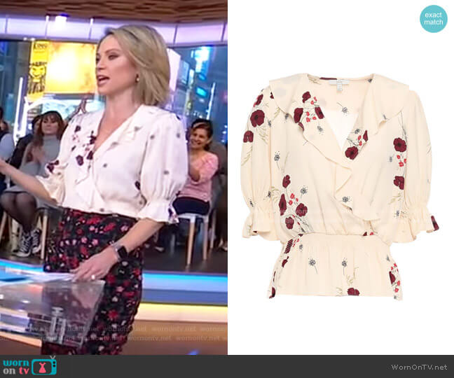 Joie Ottoline Blouse worn by Amy Robach on Good Morning America