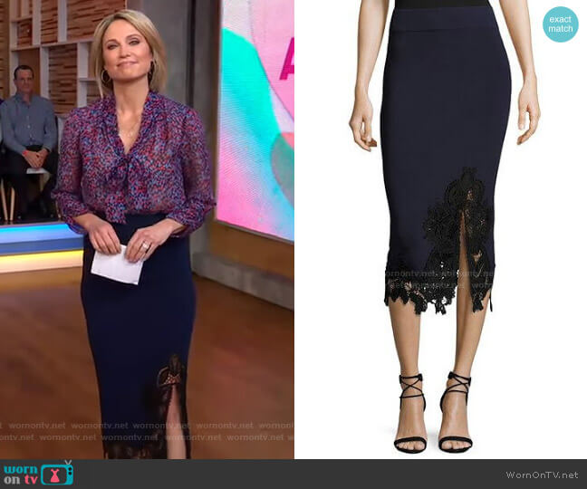 Jonathan Simkhai Pencil Skirt worn by Amy Robach on Good Morning America