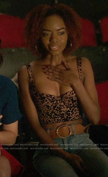 Josie’s leopard bustier top on Katy Keene