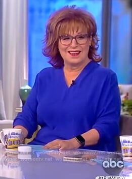 Joy’s blue v-neck blouse on The View