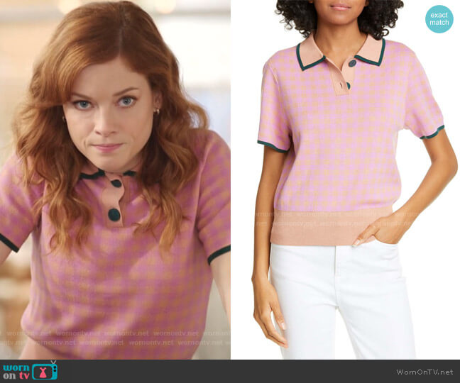 Kate Spade Summer Polo Sweater worn by Zoey Clarke (Jane Levy) on Zoeys Extraordinary Playlist