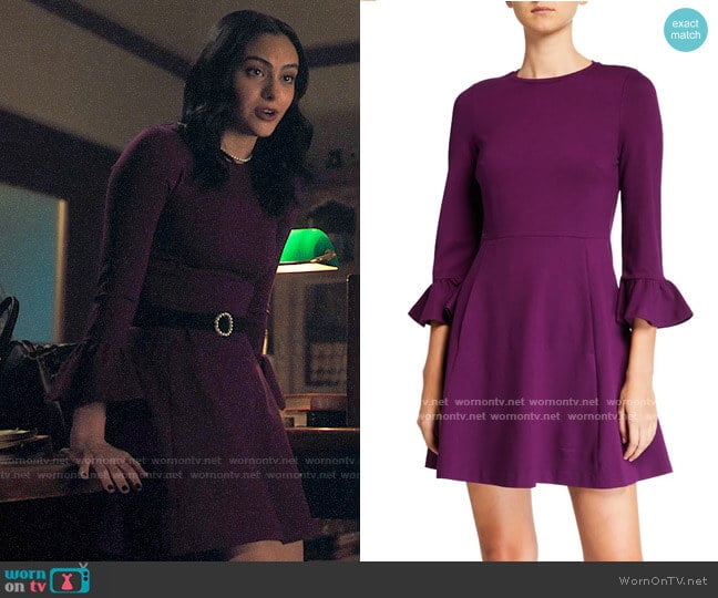 Kate Spade Bell-sleeve Ponte Skater Dress worn by Veronica Lodge (Camila Mendes) on Riverdale