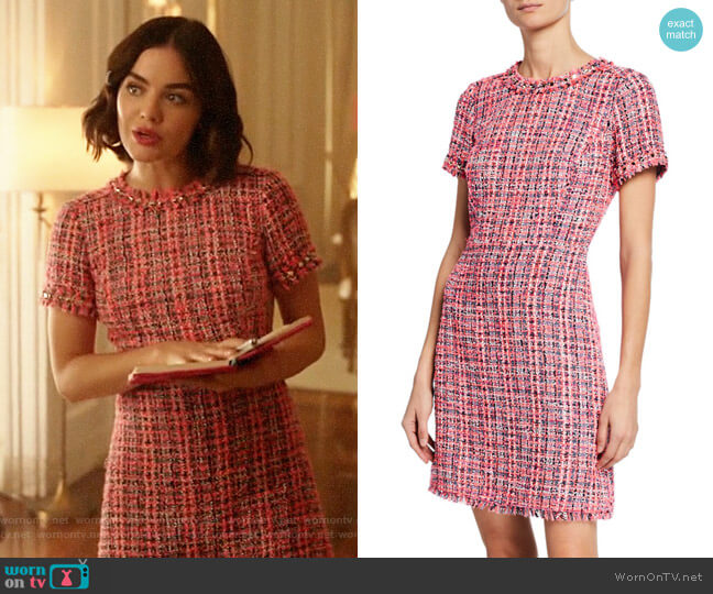 Kate Spade Multi Tweed Short Sleeve Sheath Dress worn by Katy Keene (Lucy Hale) on Katy Keene