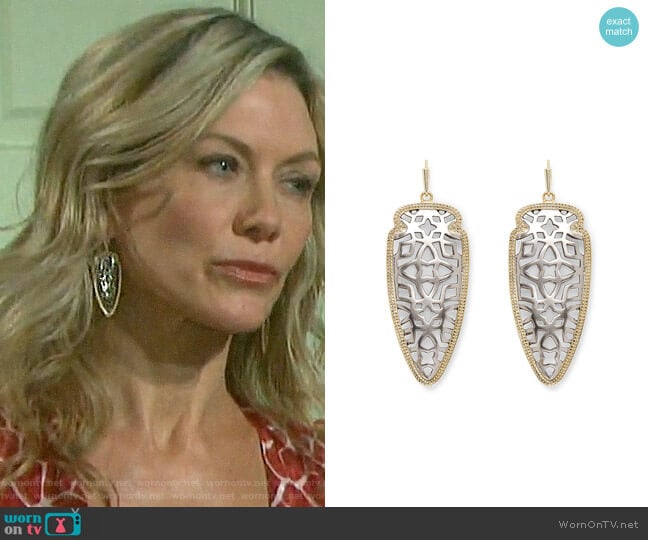 Kendra Scott Glam Rocks Sadie Earrings worn by Kristen DiMera (Stacy Haiduk) on Days of our Lives