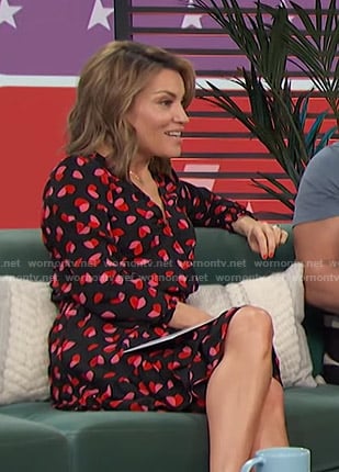 Kit’s black floral wrap dress on Access Hollywood
