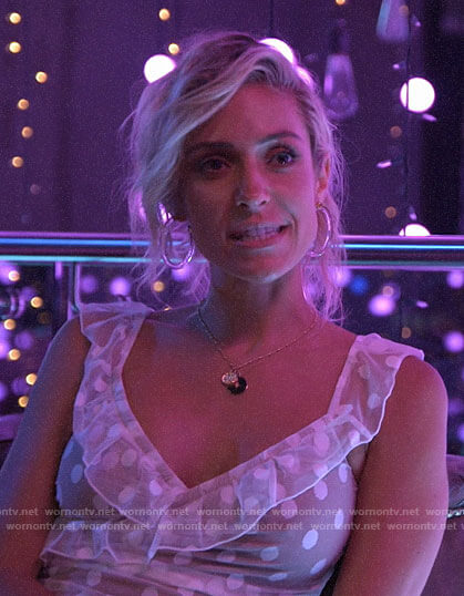 Kristin’s white mesh polka dot dress on Very Cavallari