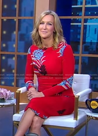 Lara’s red floral dress on Good Morning America