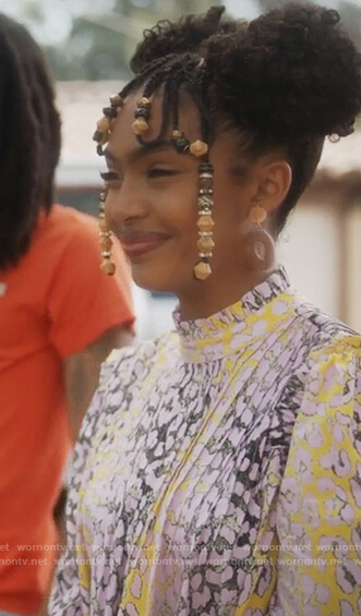 Zoey’s leopard poplin dress on Grown-ish