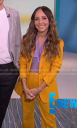 Lilliana’s yellow suit and lilac sheer top on E! News