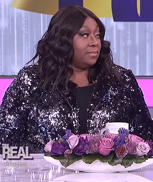 Loni’s silver sequin blazer on The Real