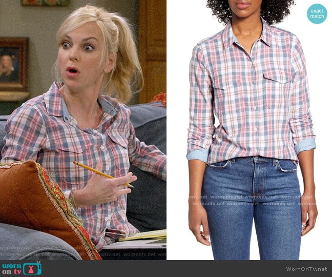 Lucky Brand Plaid Western Shirt worn by Christy Plunkett (Anna Faris) on Mom