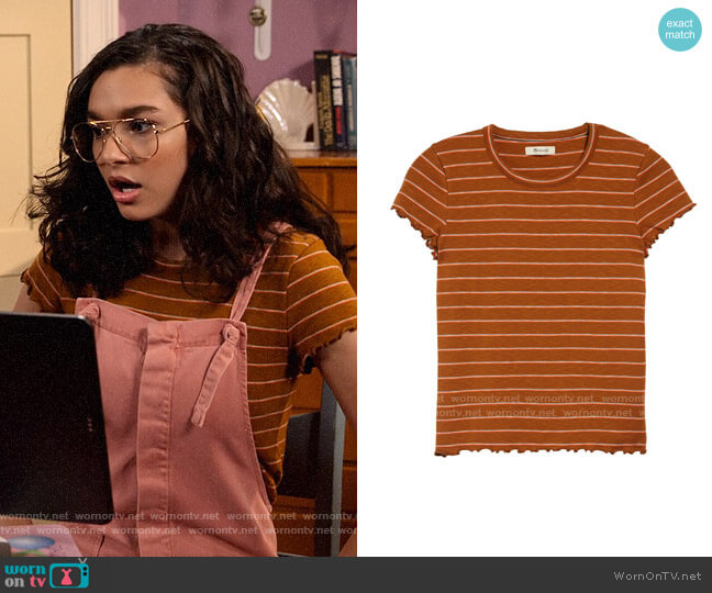 Madewell Baby Tee in Milstead Stripe worn by Ashley Garcia (Paulina Chávez) on The Expanding Universe of Ashley Garcia