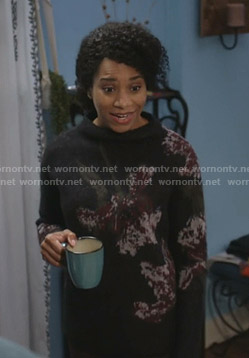 Maggie’s black floral sweater on Greys Anatomy