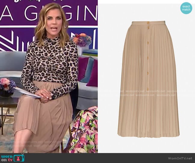 Maje Pleated Skirt with Buttons worn by Natalie Morales on Today
