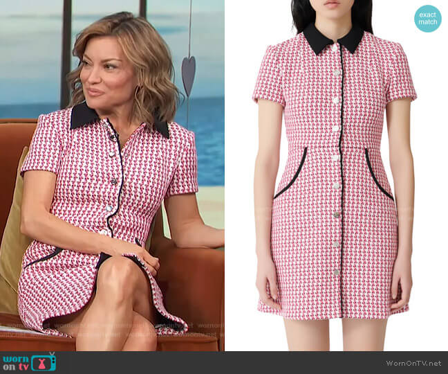 Maje Renatya Tweed Minidress worn by Kit Hoover on Access Hollywood
