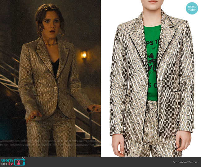 Maje Vane Floral Jacquard Blazer worn by Abigael Jameson-Caine (Poppy Drayton) on Charmed