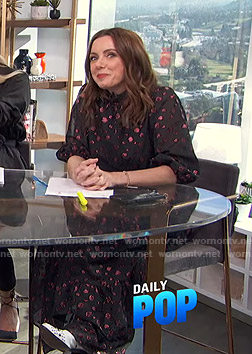 Melanie’s metallic polka dot dress on E! News Daily Pop