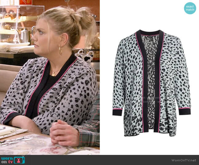 Nic + Zoe Leopard Knit Multitasker Cardigan worn by Tammy Diffendorf (Kristen Johnston) on Mom
