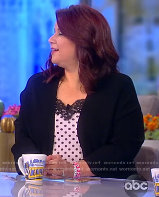 Ana’s polka dot lace trim cami on The View