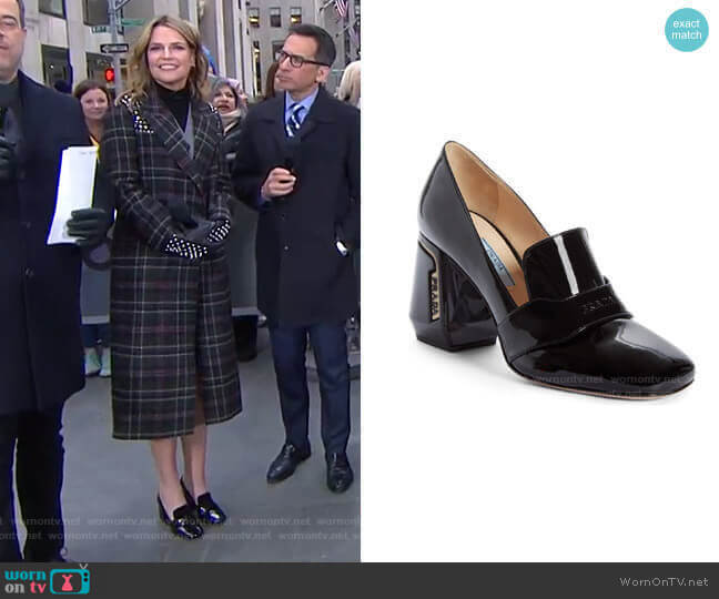Prada Block Heel Loafer Pump worn by Savannah Guthrie on Today