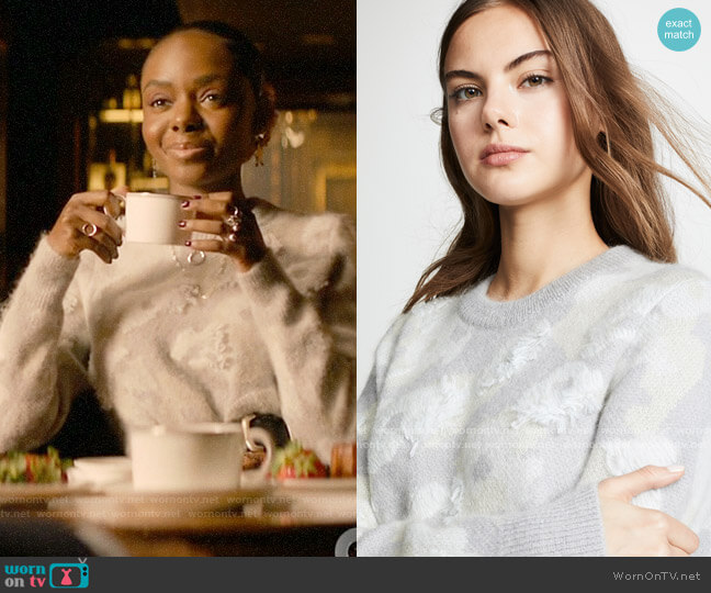 Rag & Bone Leopard Embroidered Sweater worn by Josie McCoy (Ashleigh Murray) on Katy Keene