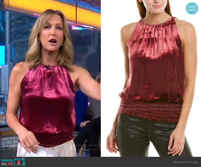 Ramy Brook Lauren Velvet Top worn by Lara Spencer on Good Morning America
