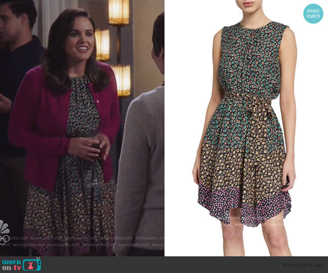 Rebecca Taylor Louisa Mix Floral Silk Dress worn by Amy Santiago (Melissa Fumero) on Brooklyn Nine-Nine