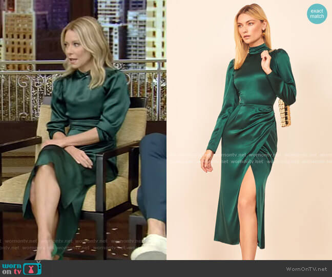 Reformation Carmelina Midi Dress worn by Kelly Ripa on Live with Kelly and Mark