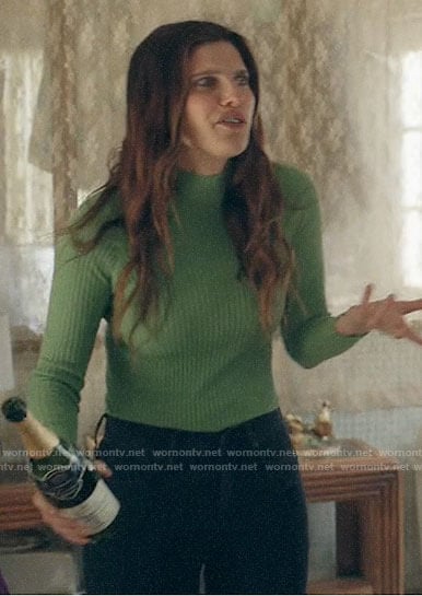 Rio’s green ribbed sweater on Bless This Mess