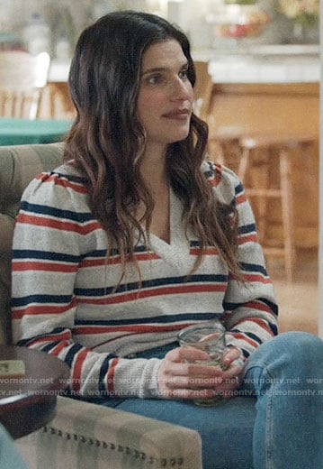 Rio’s striped v-neck sweater on Bless This Mess