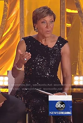 Robin’s sequin peplum jumpsuit on Good Morning America