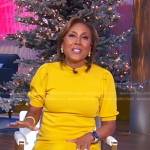 Robin’s yellow short sleeve sweater on Good Morning America