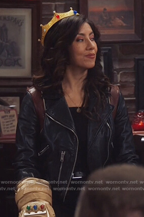 Rosa’s leather jacket with red panels on Brooklyn Nine-Nine