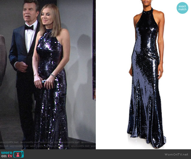Sachin + Babi Eva Sequin Gown worn by Ashley Abbott (Eileen Davidson) on The Young and the Restless