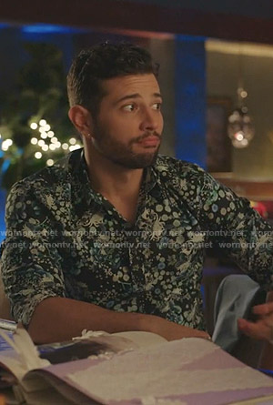 Sam’s black floral shirt on Dynasty
