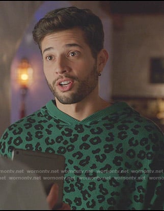 Sam’s green leopard hoodie on Dynasty