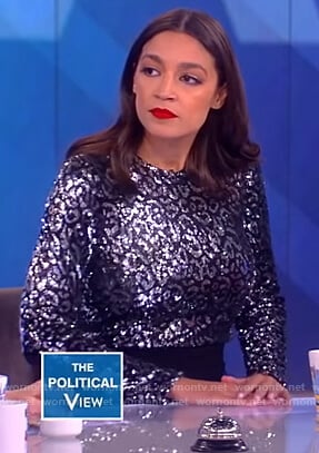 Alexandria Ocasio-Cortez’s sequin leopard jumpsuit on The View