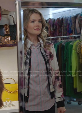 Sutton’s floral cardigan on The Bold Type