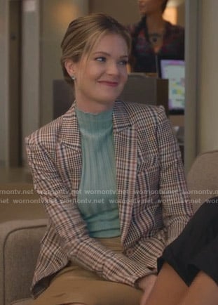 Sutton’s plaid blazer on The Bold Type