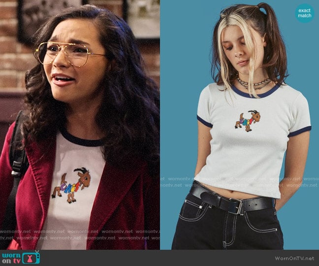 Unif Baby Goat Tee worn by Ashley Garcia (Paulina Chávez) on The Expanding Universe of Ashley Garcia