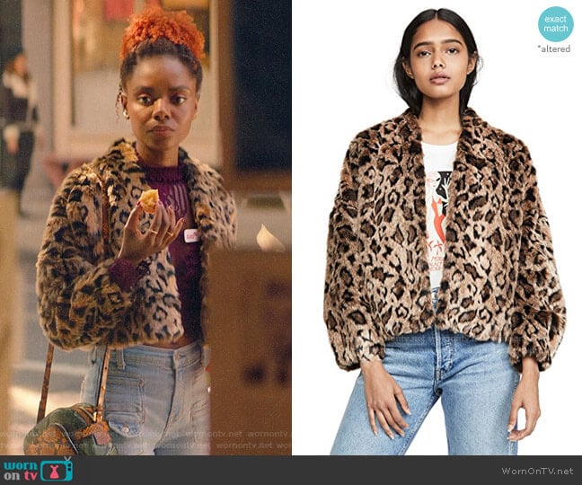 Velvet Anne Faux Fur Jacket worn by Josie McCoy (Ashleigh Murray) on Katy Keene