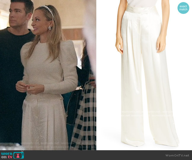 Veronica Beard Noel Satin Wide Leg Pants