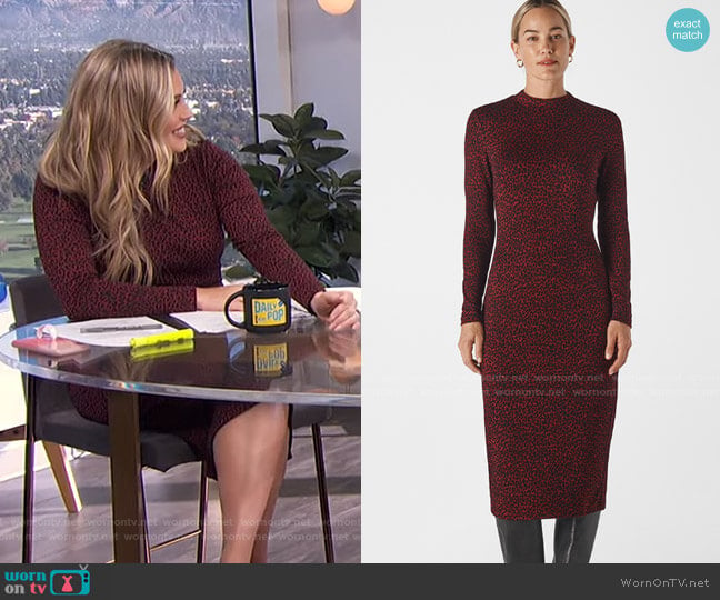 Whistles Animal Jersey Jacquard Dress worn by Carissa Loethen Culiner on E! News