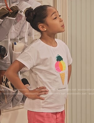 Ami’s ice cream embellished tee on Family Reunion