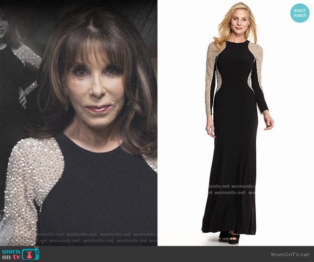Xscape Bead Embellished Gown worn by Esther Valentine (Kate Linder) on The Young and the Restless