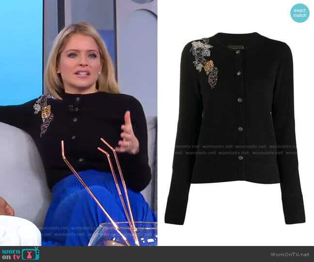 Zadig & Voltaire Slim Fit Cardigan worn by Sara Haines on Good Morning America
