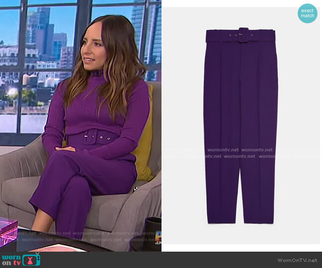 Zara Belted Trousers worn by Lilliana Vazquez on E! News