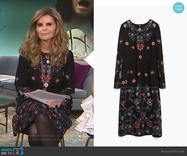 Zara Floral Embroidered Dress worn by Maria Shriver on Today