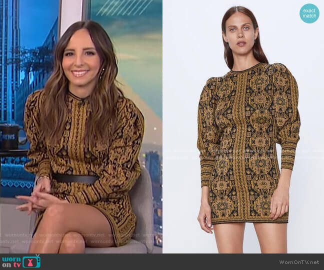 Zara Jacquard Dress worn by Lilliana Vazquez on E! News