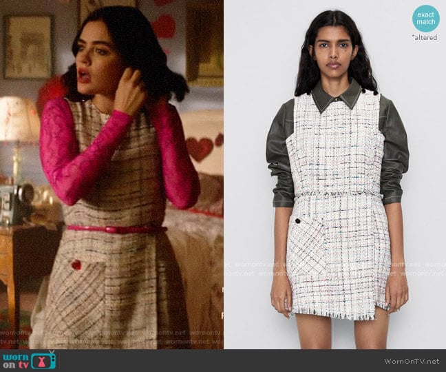 Zara Tweed Buttoned Jumpsuit worn by Katy Keene (Lucy Hale) on Katy Keene